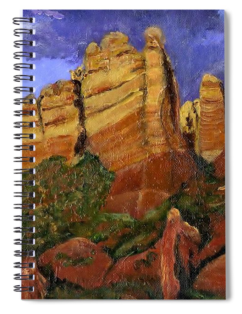 Arizona Spiral Notebook featuring the painting Munds Mountain by Jamie Frier