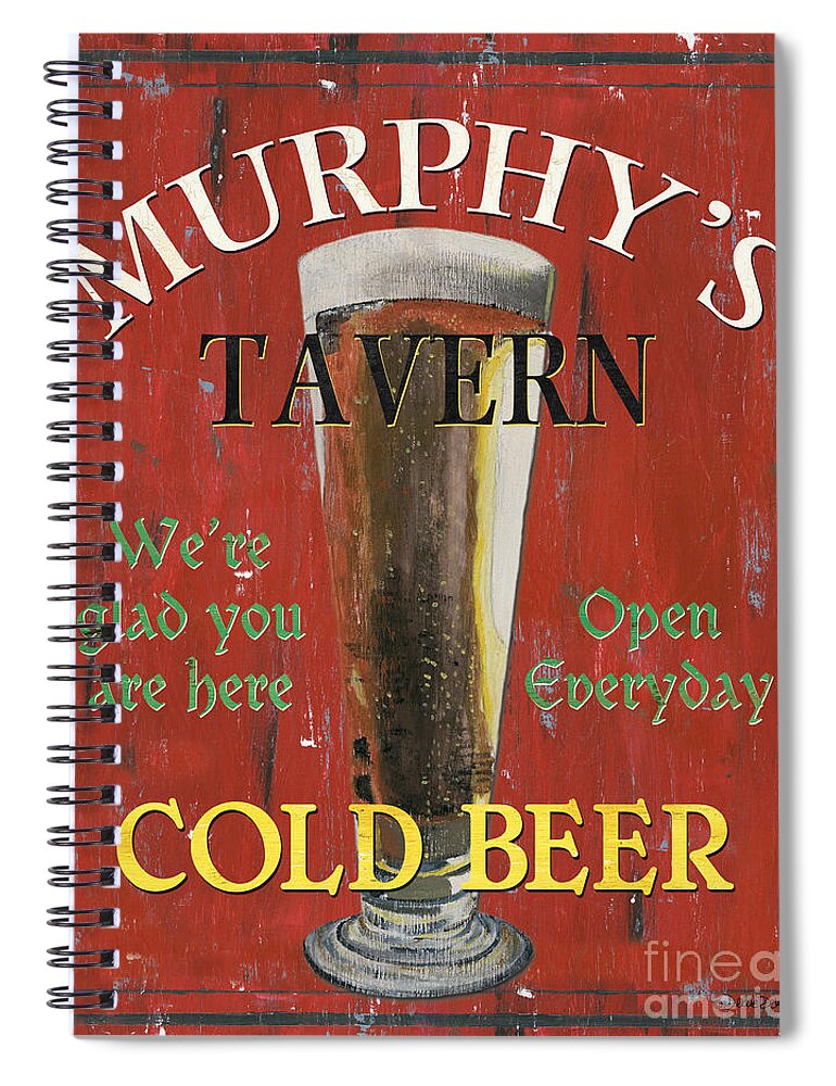 Beer Spiral Notebook featuring the painting Murphy's Tavern by Debbie DeWitt