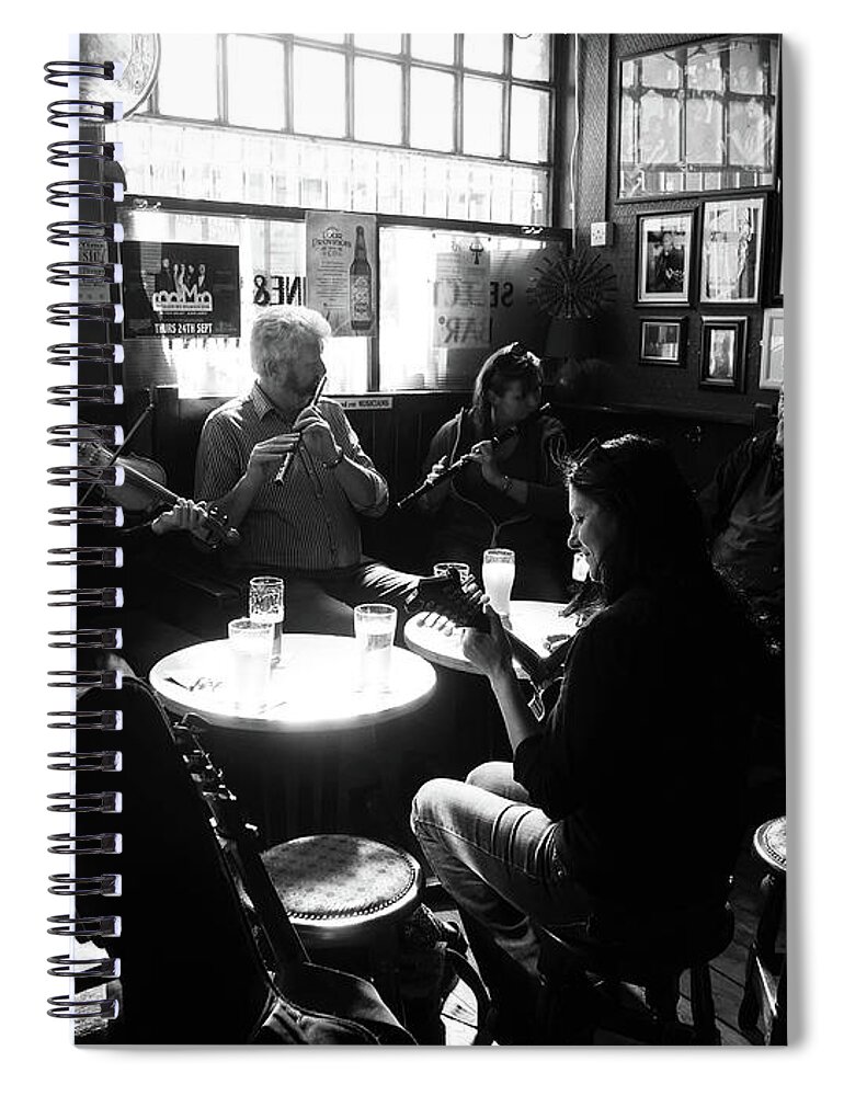 Magical Ireland Spiral Notebook featuring the photograph Music and Guinness by Lexa Harpell