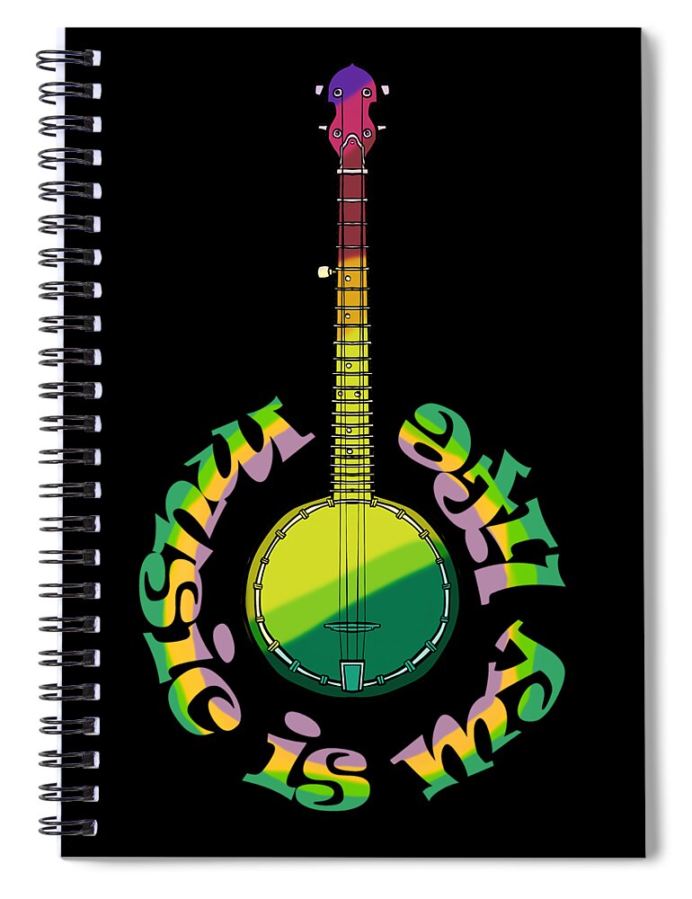 Music Spiral Notebook featuring the digital art Music is my Life by Piotr Dulski