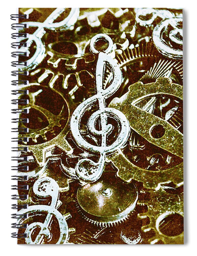 Industrial Spiral Notebook featuring the photograph Music Production by Jorgo Photography