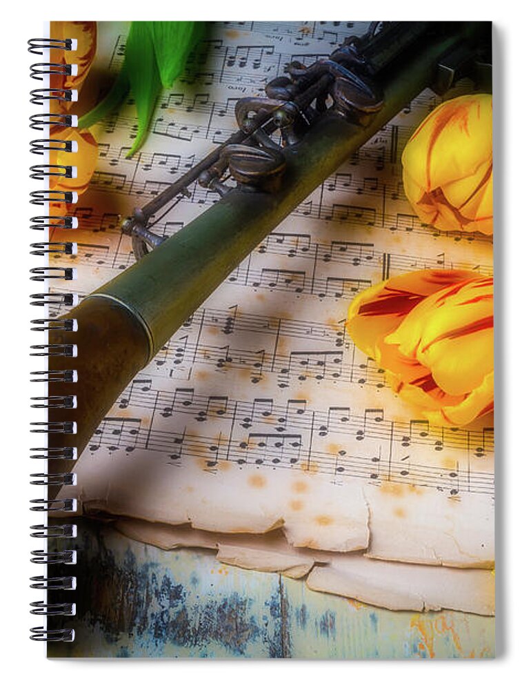 Old Spiral Notebook featuring the photograph Music Still Life by Garry Gay