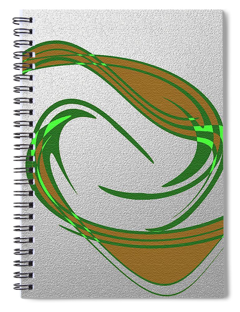 Abstract Spiral Notebook featuring the mixed media Music Takes Flight by Lenore Senior