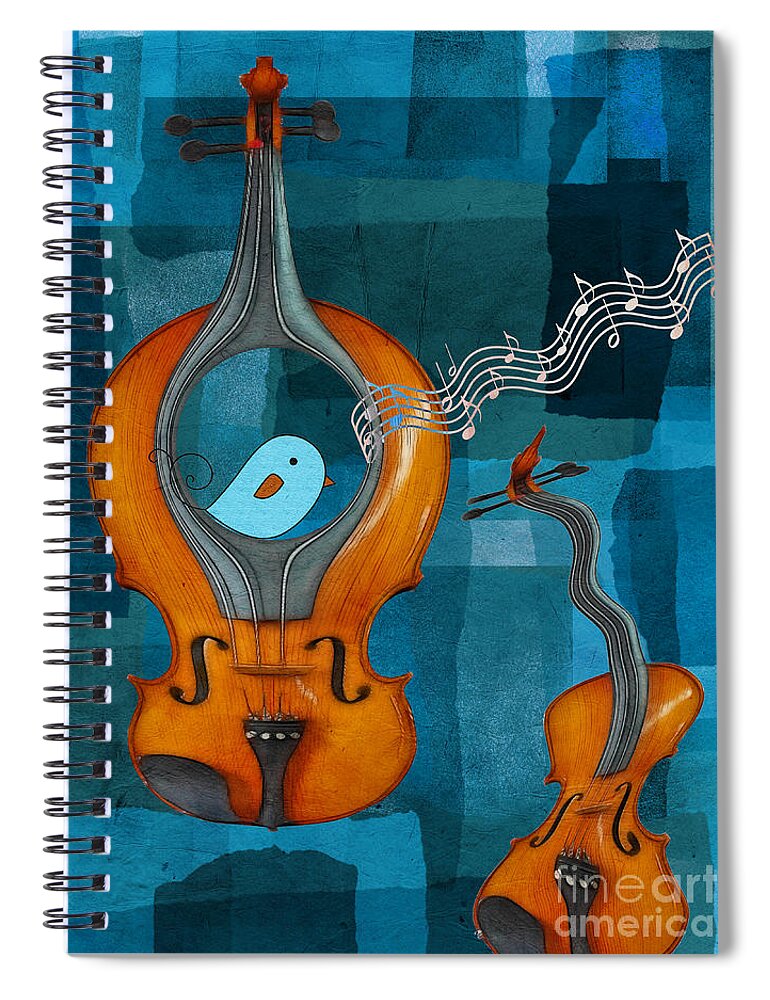 Music Spiral Notebook featuring the digital art Musiko by Aimelle Ml