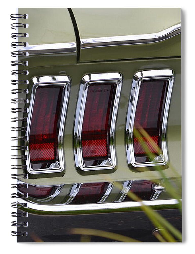  Spiral Notebook featuring the photograph Mustang Fastback in Green by Dean Ferreira