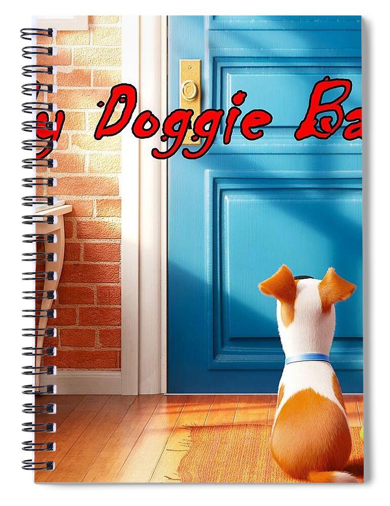 Doggie Spiral Notebook featuring the digital art My Doggie Bag by Movie Poster Prints