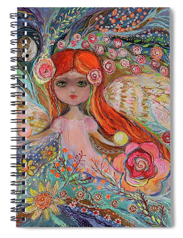 Fantasy Spiral Notebook featuring the painting My little fairy Yang by Elena Kotliarker