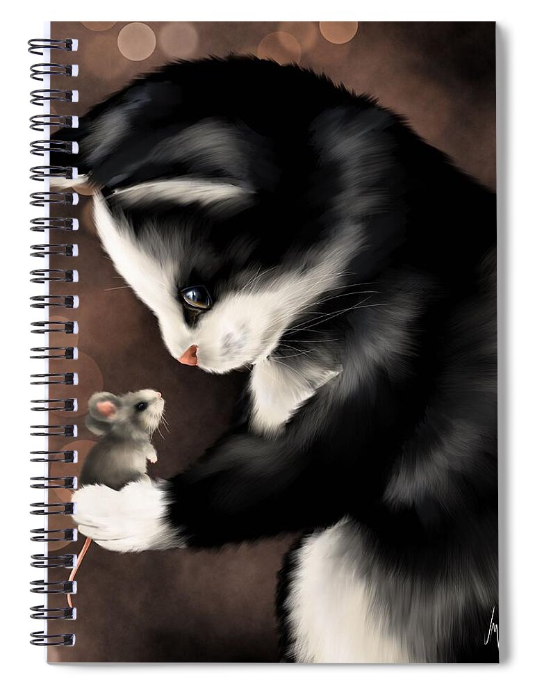 Friend Spiral Notebook featuring the painting My little friend by Veronica Minozzi