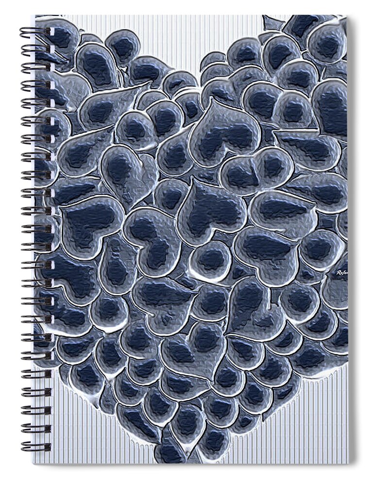 Valentines Spiral Notebook featuring the digital art My Love is Yours in Black and White by Rafael Salazar