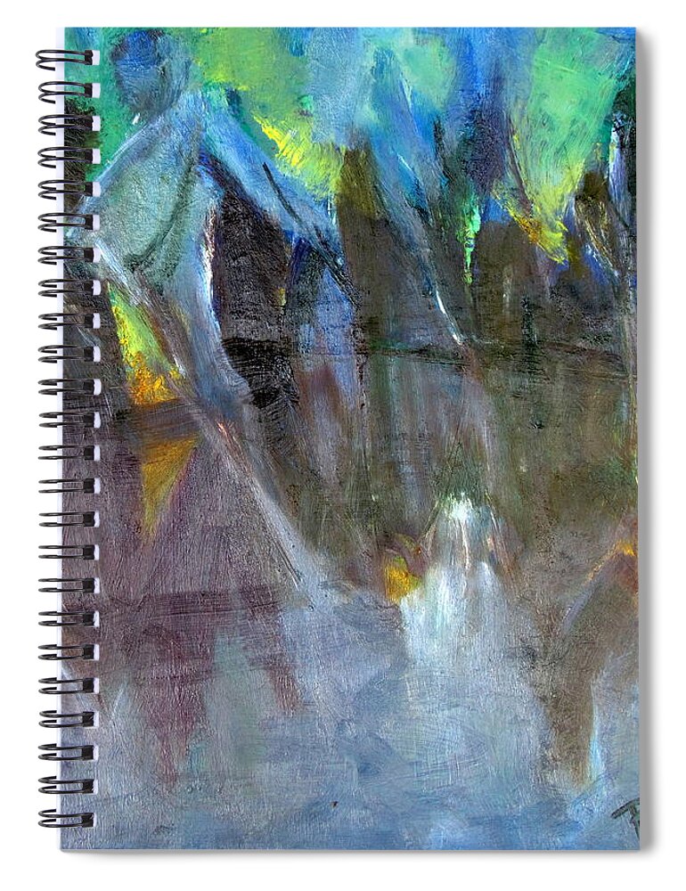 Reflections Of Trees In Water Spiral Notebook featuring the painting My Mohawk by Betty Pieper