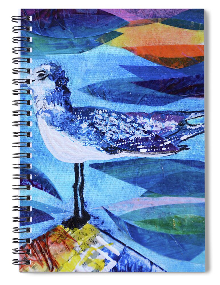Tern Spiral Notebook featuring the mixed media My Tern by Julia Malakoff