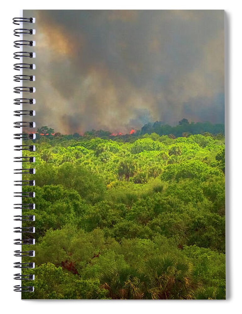 North Port Florida Spiral Notebook featuring the photograph Myakka River Burn by Tom Singleton