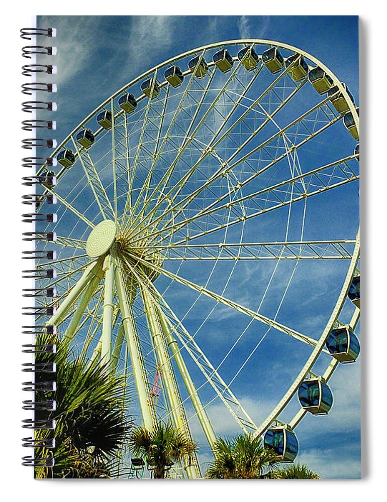 Myrtle Beach Spiral Notebook featuring the photograph Myrtle Beach Skywheel by Bill Barber