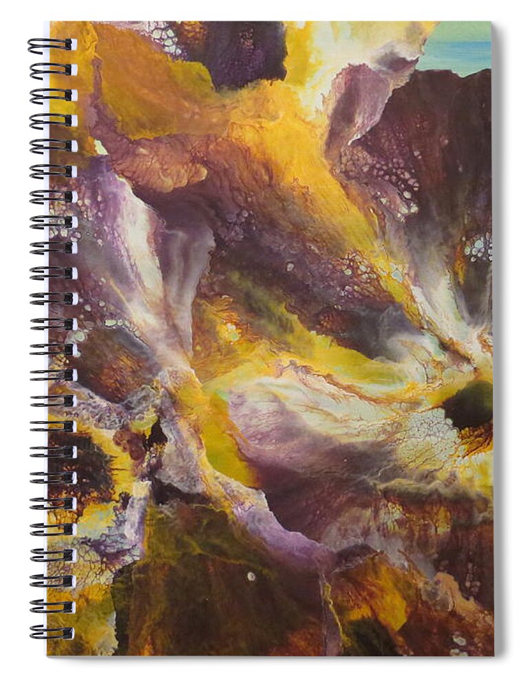 Abstract Spiral Notebook featuring the painting Mysterious by Soraya Silvestri