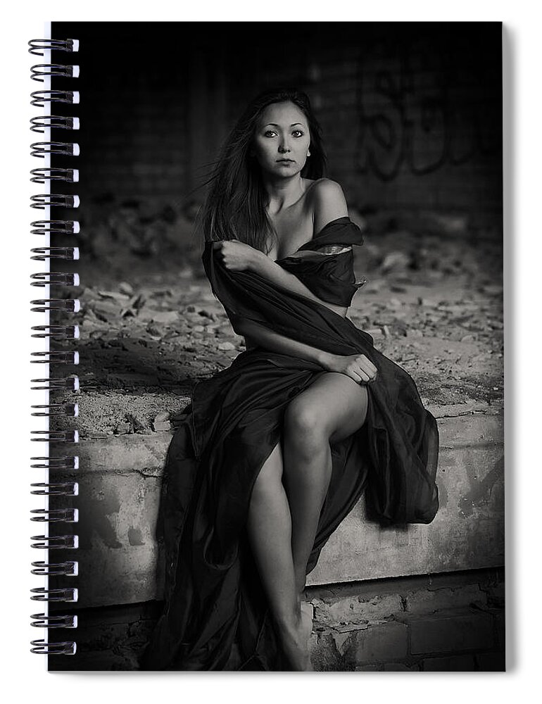 Woman Spiral Notebook featuring the photograph Mystery of Woman by Vitaly Vakhrushev