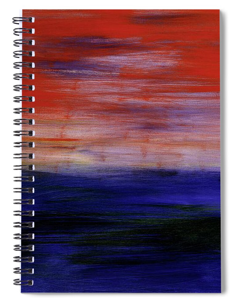 Abstract Spiral Notebook featuring the painting Mystic Evening by Angela Bushman
