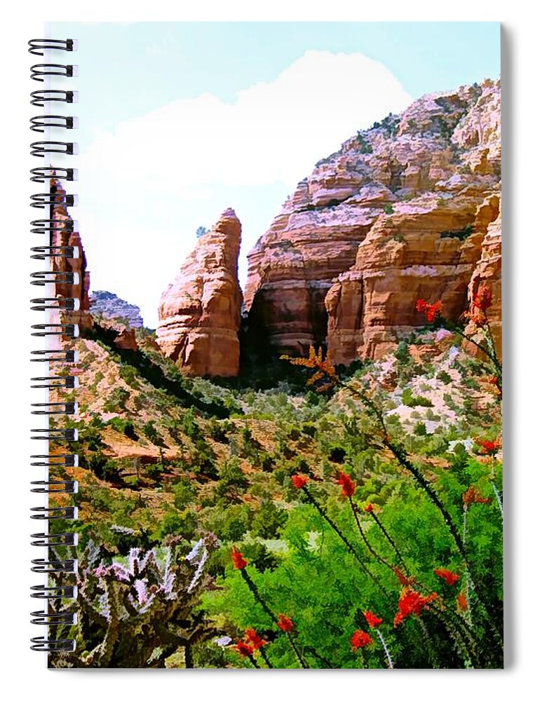 United States Spiral Notebook featuring the digital art Mystical Red Rocks - Sedona, Arizona by Joseph Hendrix