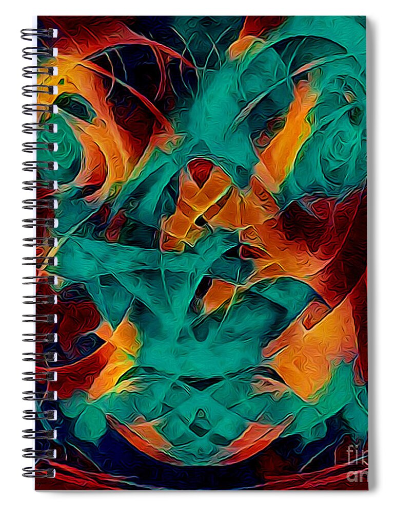 Abstracts Spiral Notebook featuring the mixed media Mystical Spirits by DB Hayes