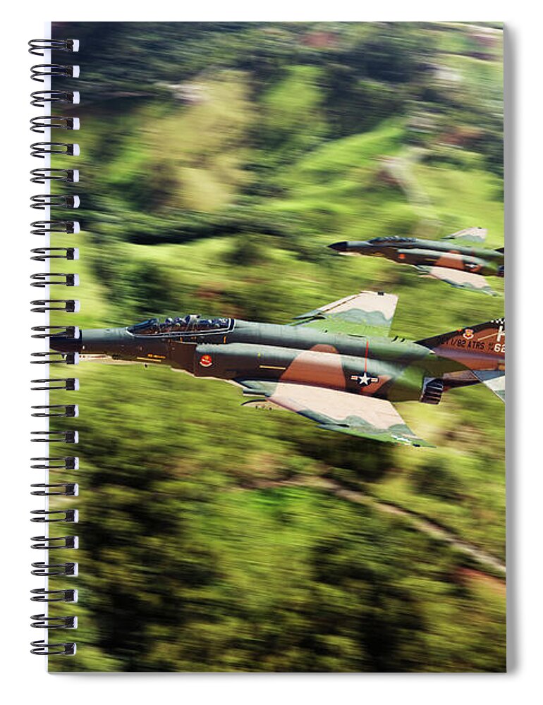 F-4 Spiral Notebook featuring the digital art Nam Patrol by Airpower Art
