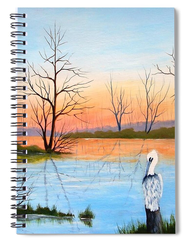 Landscape Spiral Notebook featuring the painting Nap Time by Jerry Walker