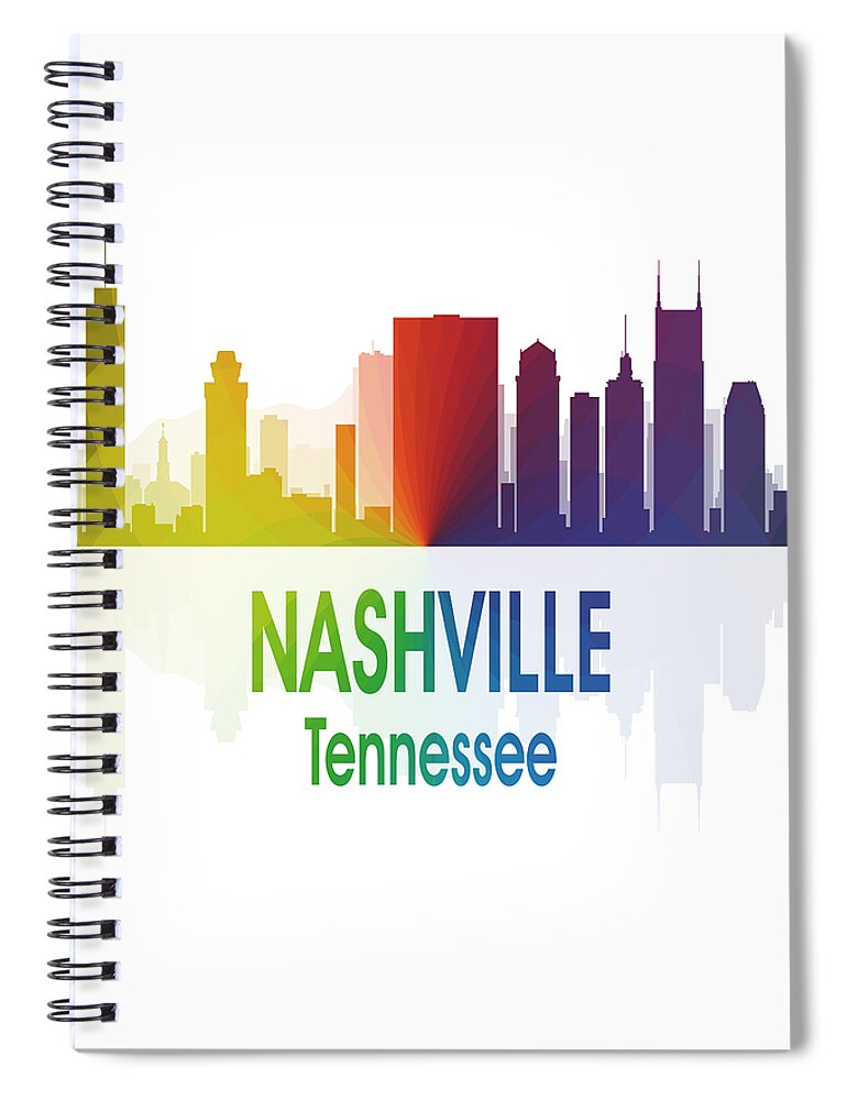 Nashville Spiral Notebook featuring the digital art Nashville TN 1 Vertical by Angelina Tamez