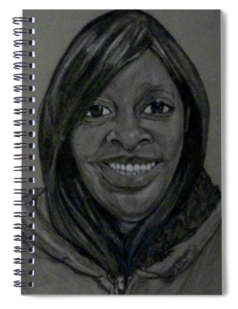 Custom Portrait Spiral Notebook featuring the drawing Nate Mother by Michelle Gilmore