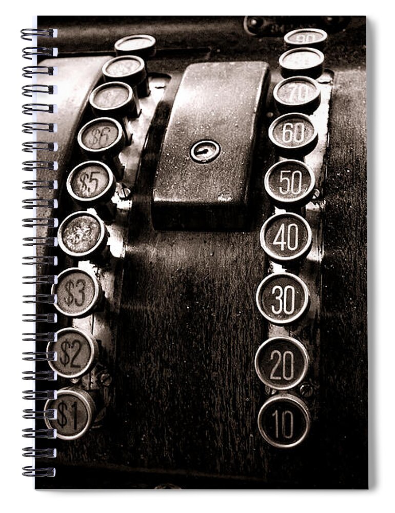 National Spiral Notebook featuring the photograph National Cash Register by Olivier Le Queinec