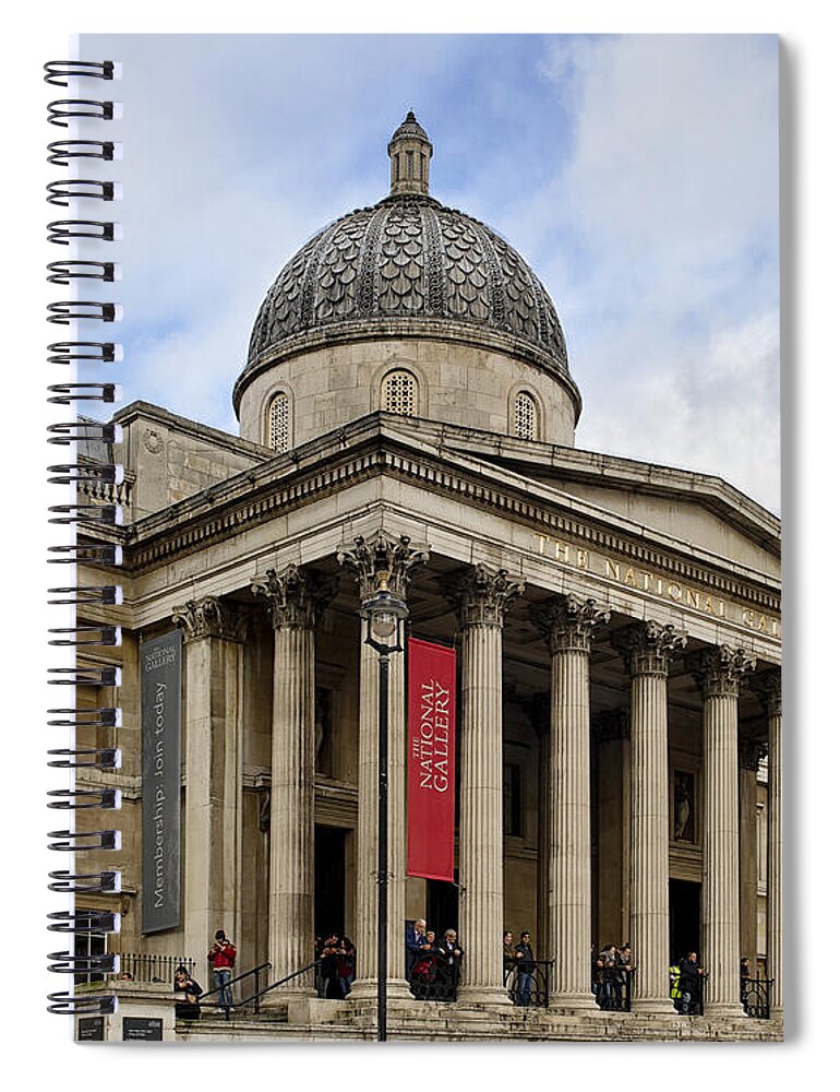 Gallery Spiral Notebook featuring the photograph National Gallery London by Shirley Mitchell