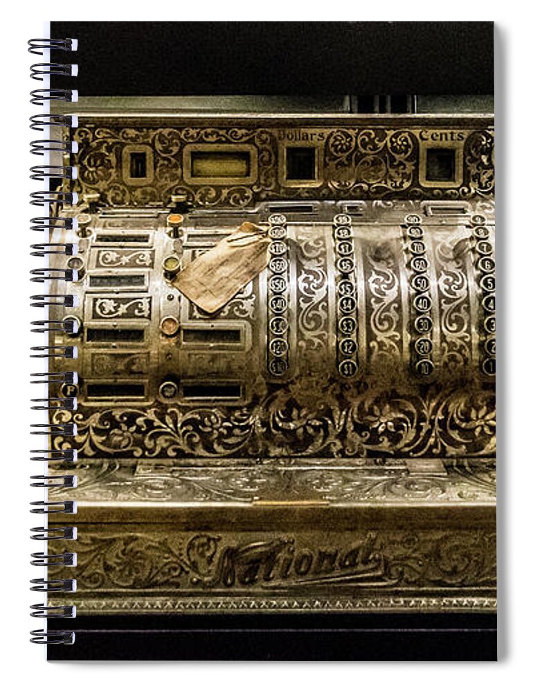 Cash Register Spiral Notebook featuring the photograph National Registers by Ginger Stein