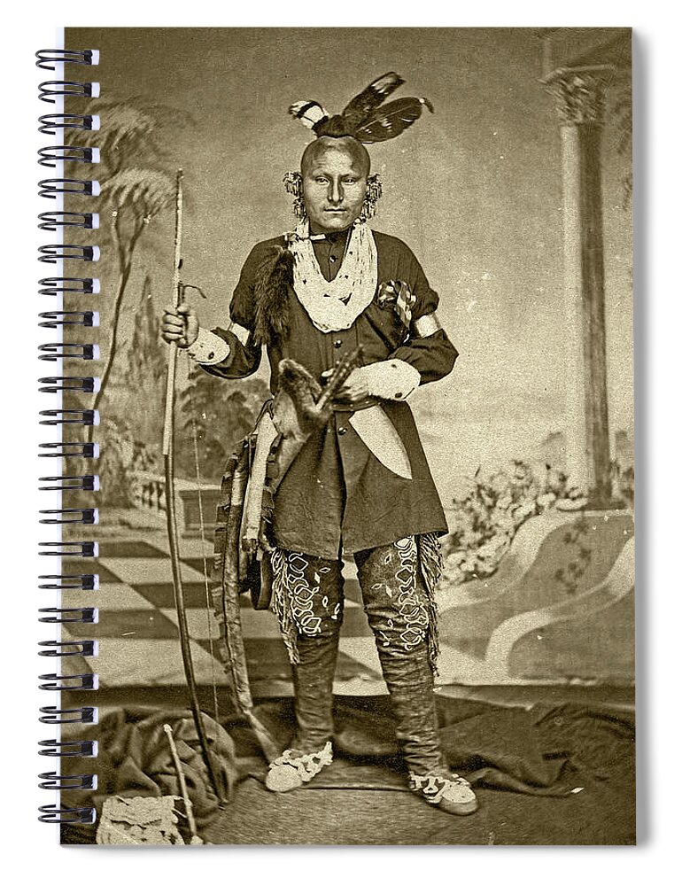 Studio Portrait Spiral Notebook featuring the photograph Native American Man by S Paul Sahm