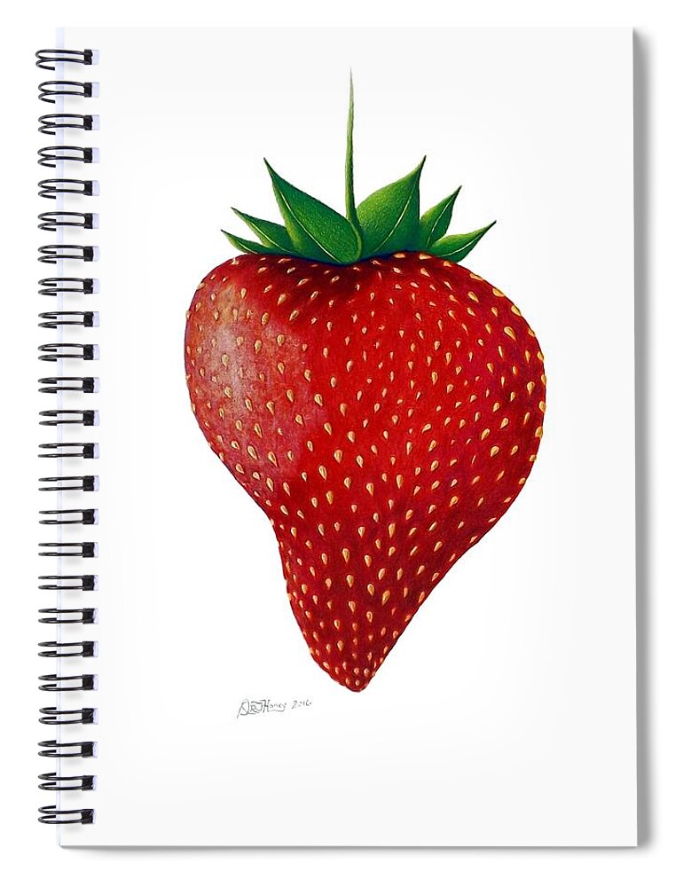 Strawberry Spiral Notebook featuring the drawing Natural Beauty by Danielle R T Haney