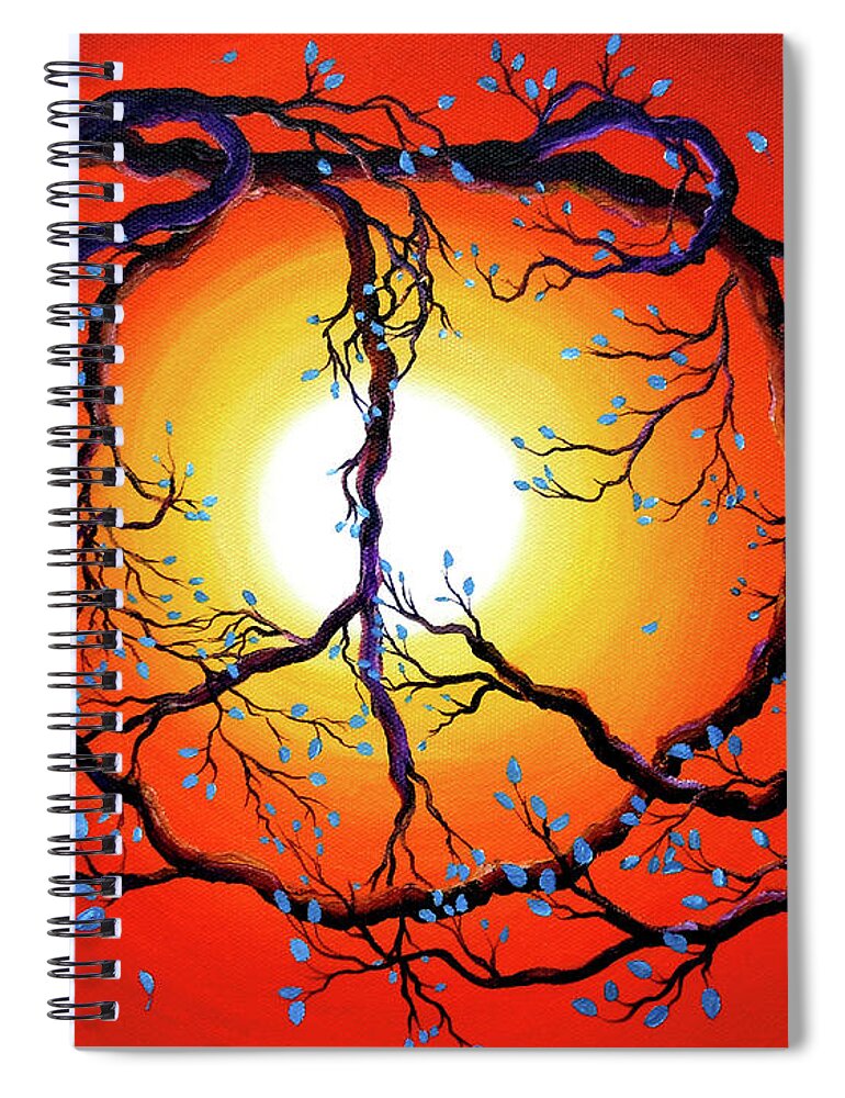 Zen Spiral Notebook featuring the painting Nature's Bright Peace by Laura Iverson