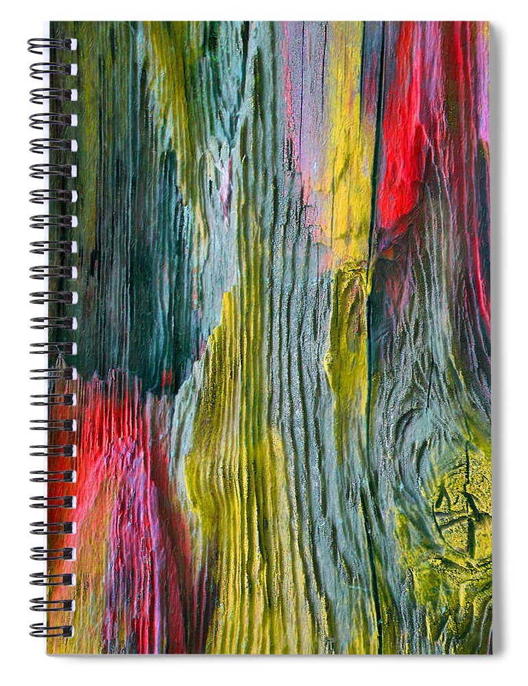 'inconsequential Beauty' Collection By Serge Averbukh Spiral Notebook featuring the digital art Nature's Secret Code - The Wood Grain Message #5 by Serge Averbukh