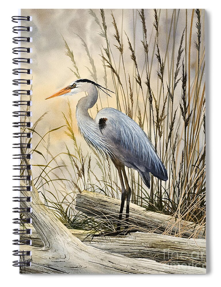 Heron Fine Art Prints Spiral Notebook featuring the painting Nature's Wonder by James Williamson