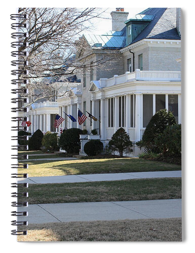 Naval Spiral Notebook featuring the photograph Naval Academy - Captains Row by Ronald Reid