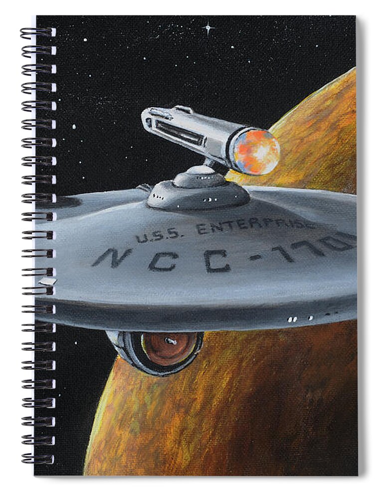 Star Trek Spiral Notebook featuring the painting Ncc-1701 by Kim Lockman