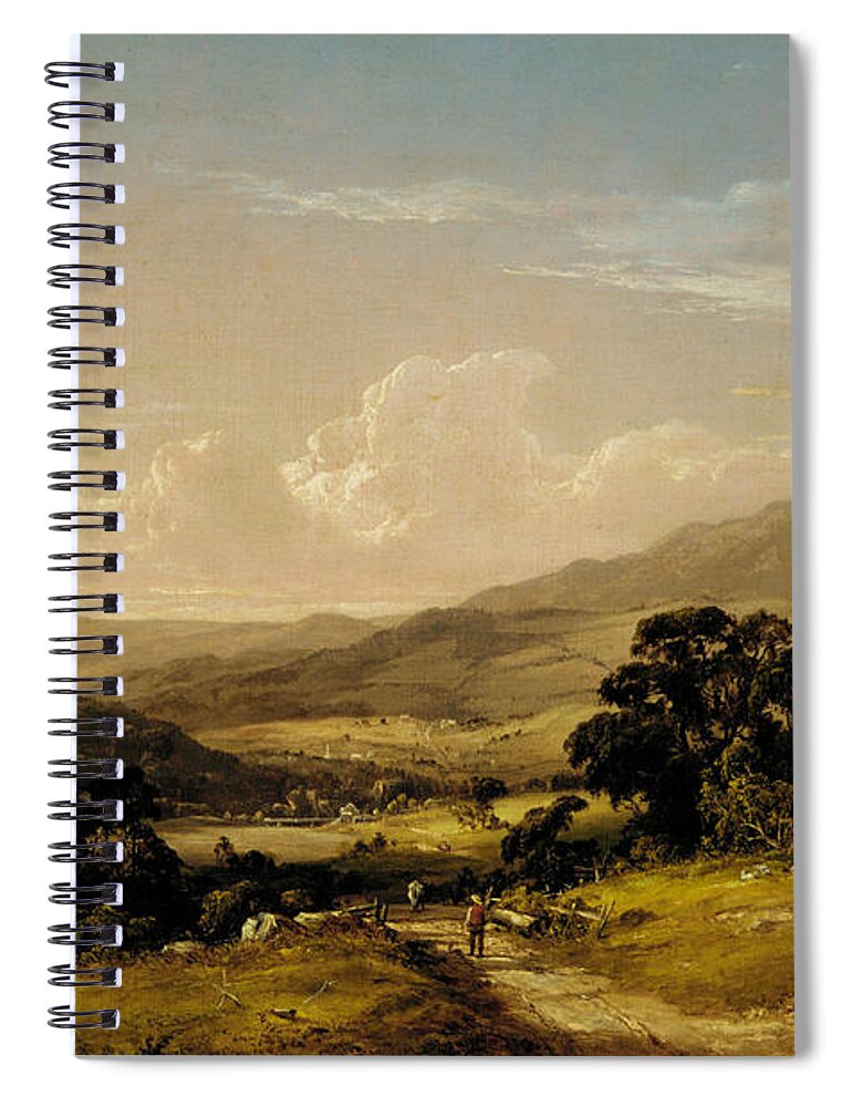  Hudson River School Spiral Notebook featuring the painting Near Squam Lake, New Hampshire by David Johnson