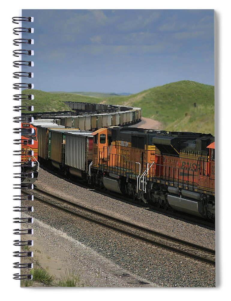 Nebraska Spiral Notebook featuring the photograph Nebraska Coal Trains by Garry McMichael