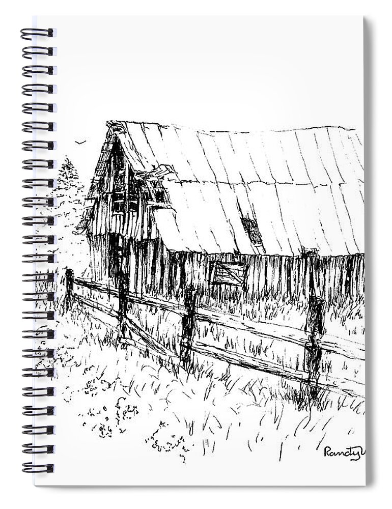 Roof Repair Spiral Notebook featuring the drawing Need a Little Roof Repair by Randy Welborn