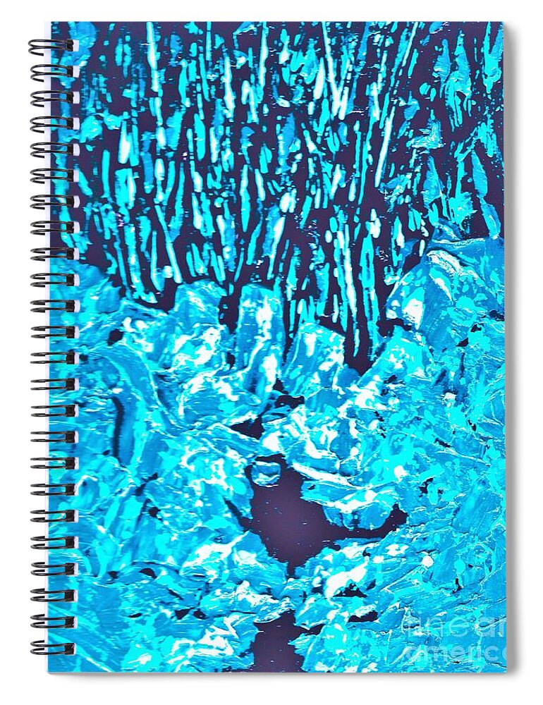 #abstract #2d #art #artist #beautiful #colorful #colors #contemporary #fineart #interiordesign #luxuryart #modernart #nature #natureaddict #forest #water #waterfall #surreal #trees Spiral Notebook featuring the painting Negative Space by Allison Constantino