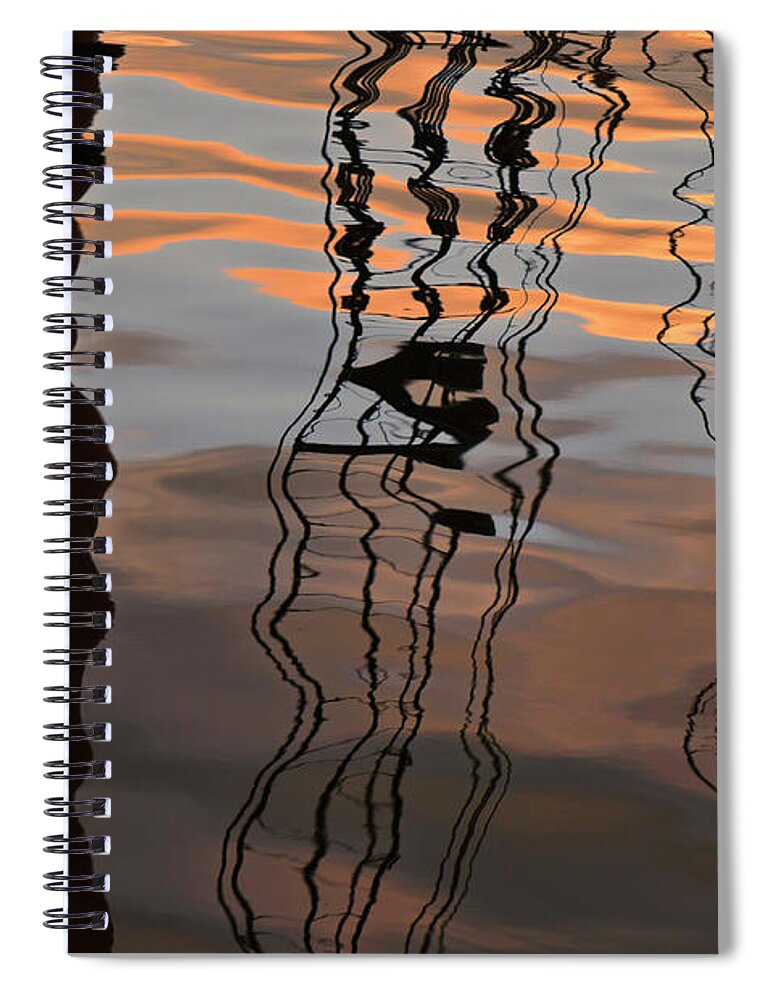 New England Spiral Notebook featuring the photograph New Bedford Waterfront XIV by David Gordon