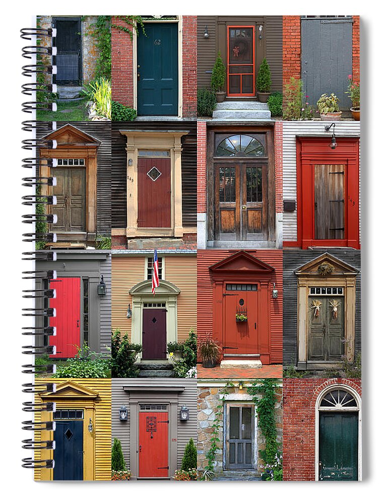 New England Spiral Notebook featuring the photograph New England Doors #2 by Brett Pelletier