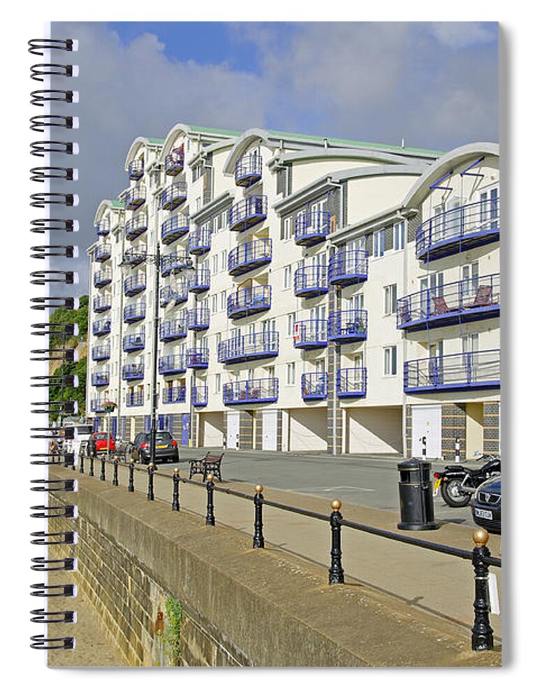 Europe Spiral Notebook featuring the photograph New Flats Overlooking Sandown Esplanade by Rod Johnson