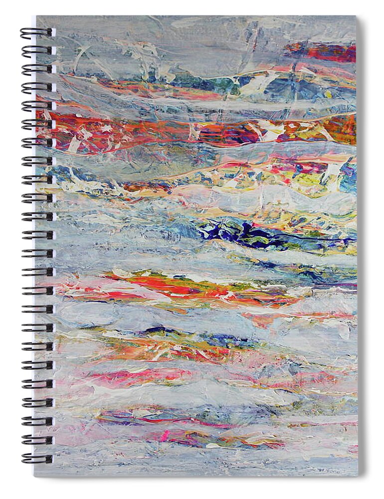 Abstract Spiral Notebook featuring the painting New Horizons by Madeleine Arnett