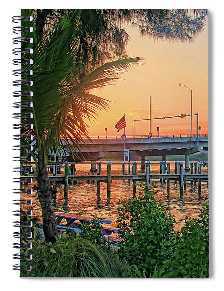 New Pass Spiral Notebook featuring the photograph New Pass Bridge 2 by HH Photography of Florida