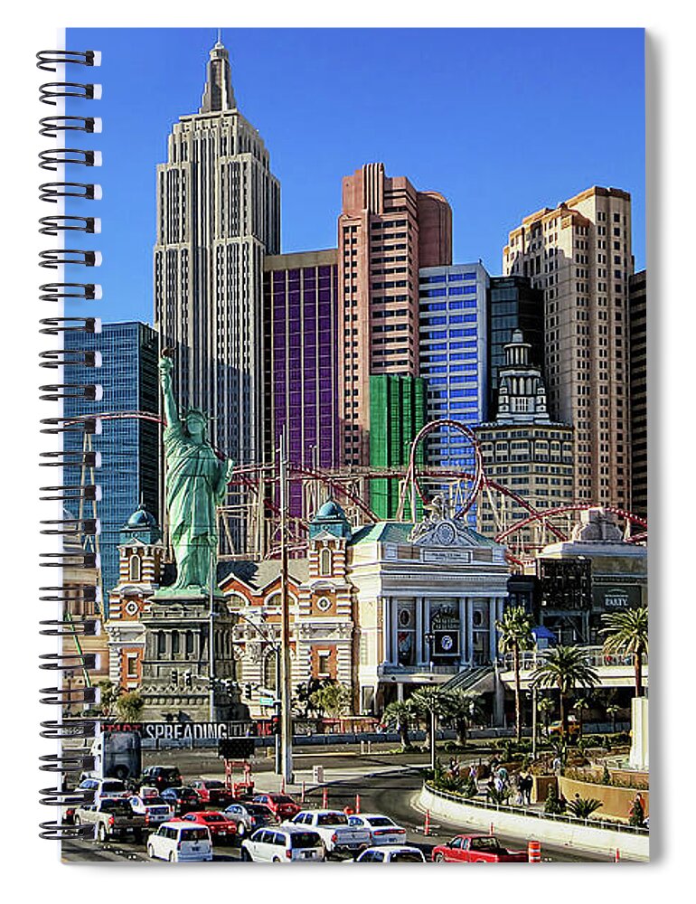Las Vegas Spiral Notebook featuring the photograph New York, New York by Tatiana Travelways