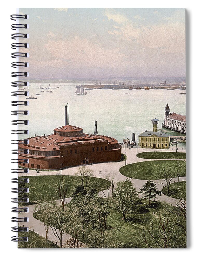 1890s Spiral Notebook featuring the photograph New York, Battery Park. by Granger