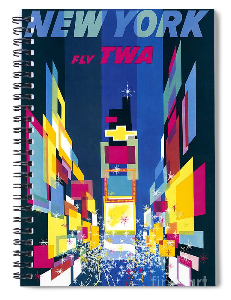 Transportation Spiral Notebook featuring the photograph New York Fly TWA Poster by Science Source