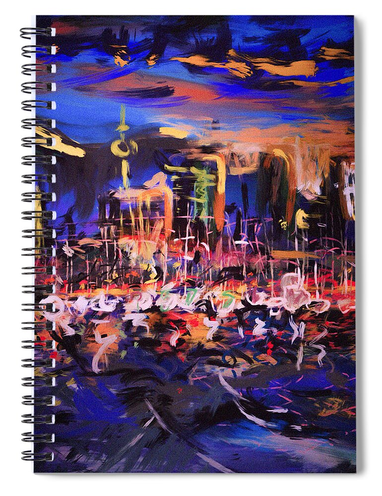 New York Spiral Notebook featuring the painting New York New York by Vit Nasonov