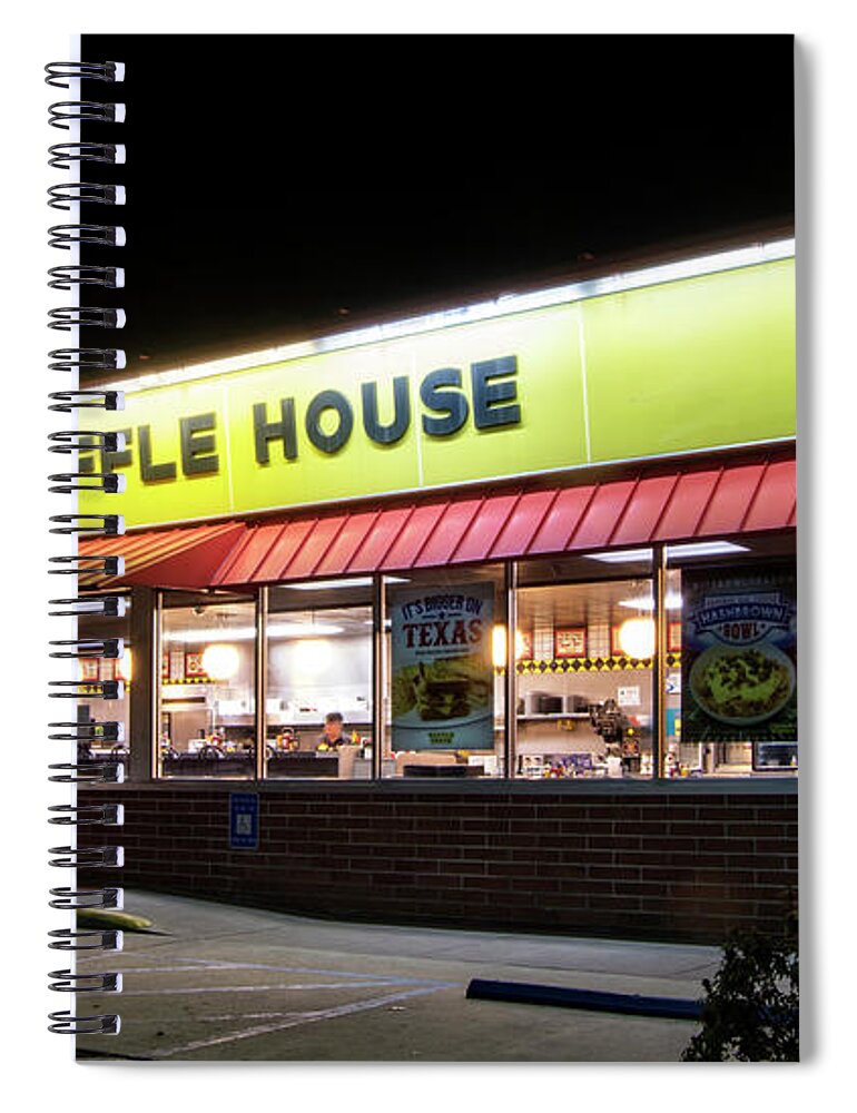 Waffle House Spiral Notebook featuring the photograph Night At Waffle House by Greg and Chrystal Mimbs